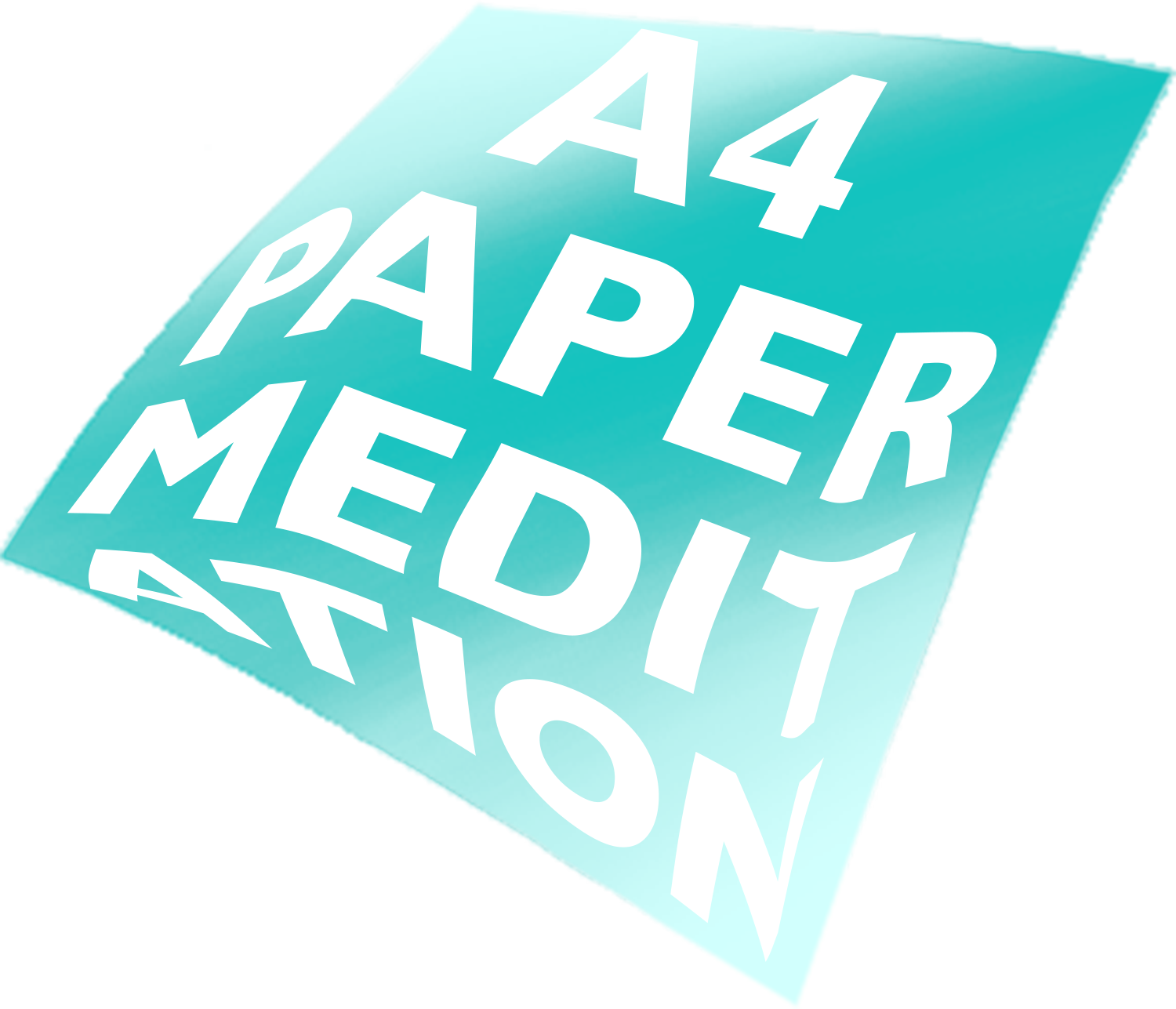 Paper with A4 paper meditaiotn written on it